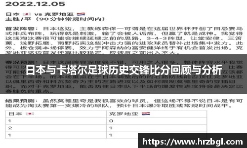 日本与卡塔尔足球历史交锋比分回顾与分析