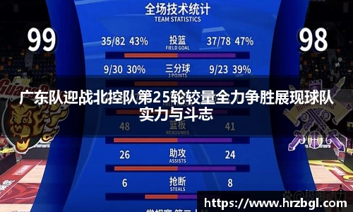 广东队迎战北控队第25轮较量全力争胜展现球队实力与斗志